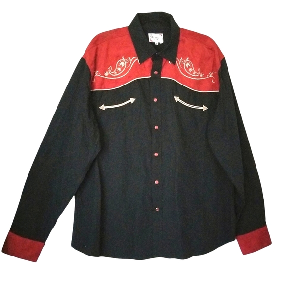 VTG Ace of Diamond Western Button Down Shirt Mens Size 2XL - Picture 1 of 11